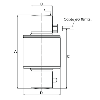 Rice Lake RL82025 Stainless Steel, Rocker Column Load Cell