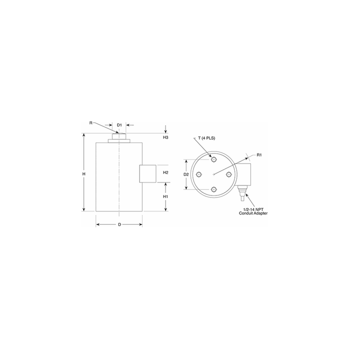 Rice Lake RL8C2P1SST Stainless Steel, Compression Canister Load Cell