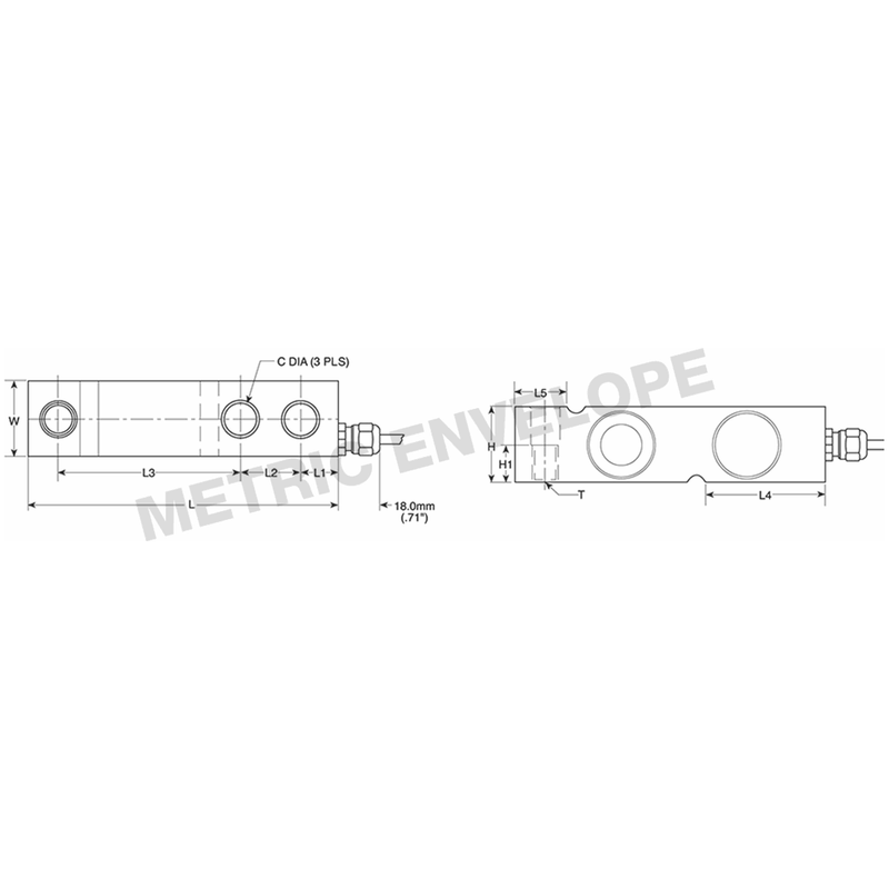 Rice Lake RLHTO Stainless Steel, Single-Ended Beam Load Cell