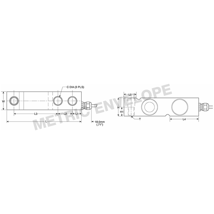 Rice Lake RLHTO Stainless Steel, Single-Ended Beam Load Cell