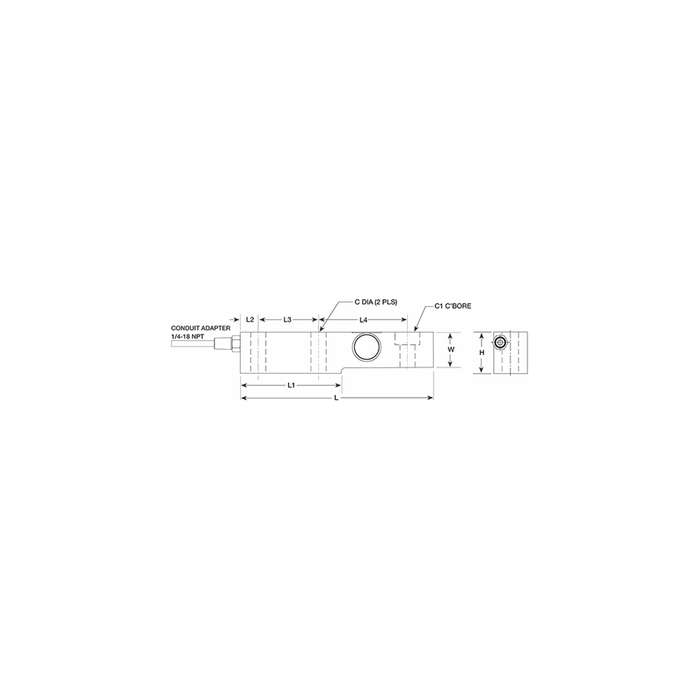 VPG® Revere SSB, Stainless Steel, Single-ended Beam Load Cell