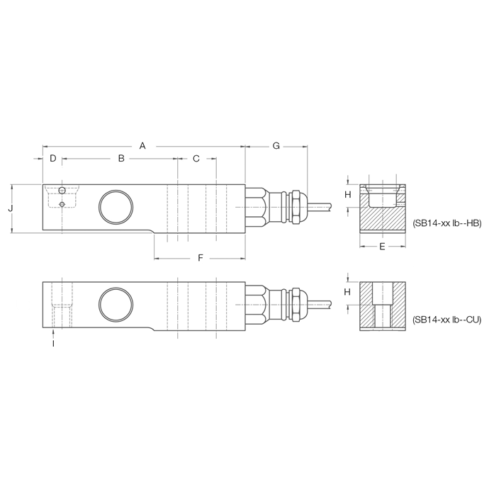 Flintec® SB14 Stainless Steel, Single-Ended Beam Load Cell