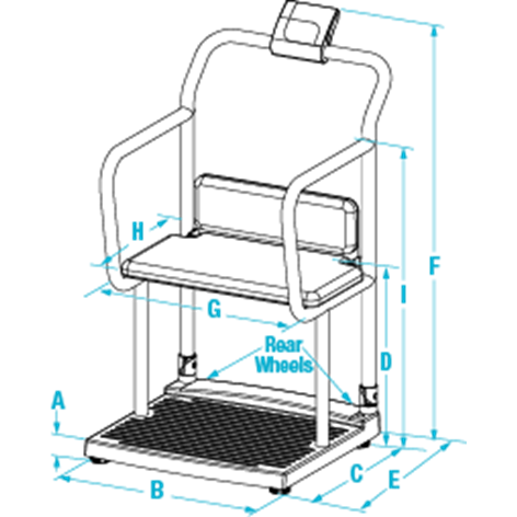 250-10-4 Bariatric Scale with Handrail and Chair Seat