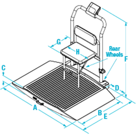 350-10-4 Dual-ramp Wheelchair Scale with Seat