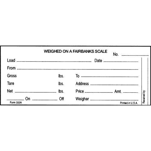 Mechanical Scale Tickets | Rice Lake