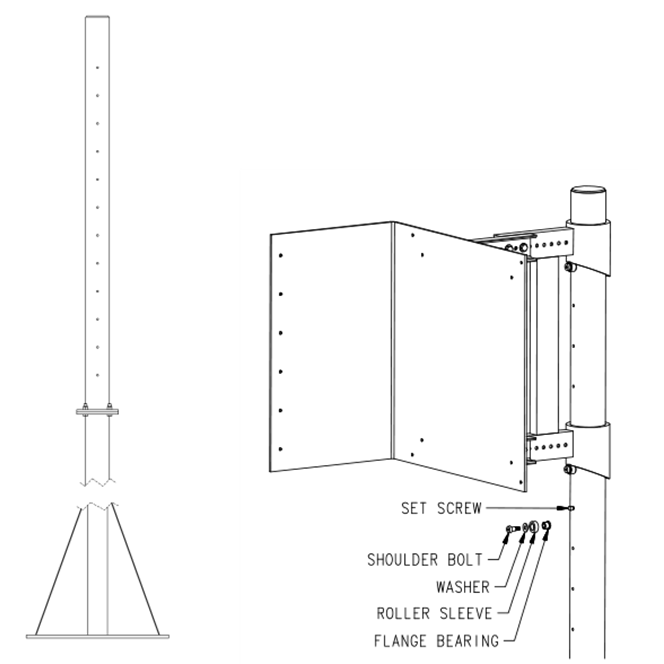 Kiosk Safety Swing-away Arm