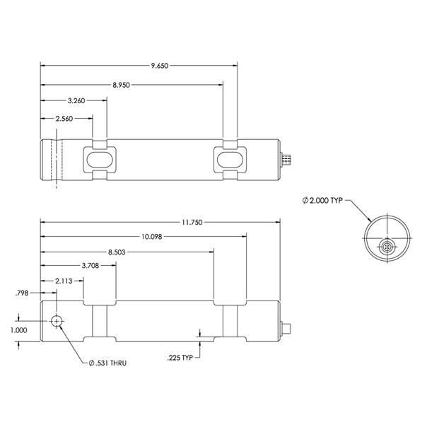 Load Pin - 2 Inch, 20K Alloy Steel, Environmentally Sealed