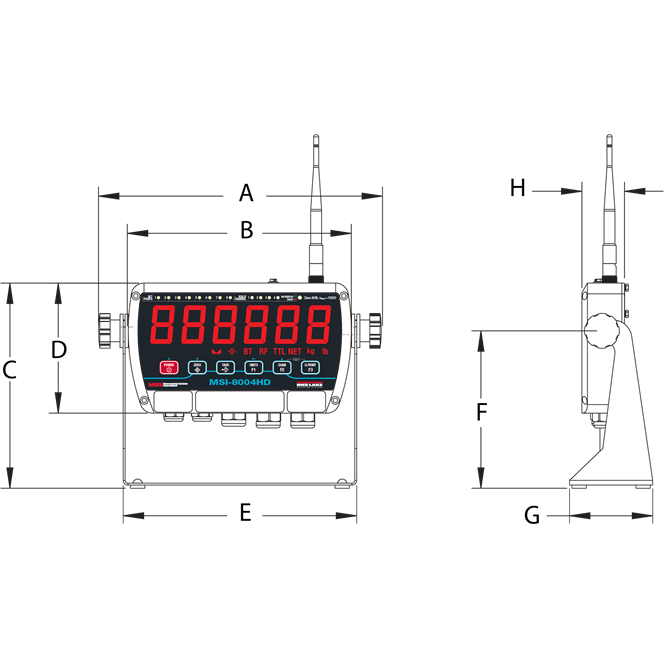 MSI-8004HD Indicator/RF LED Remote Display