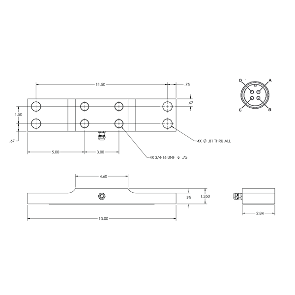PL9000-14 Alloy Steel, Hermetically Sealed Load Cell