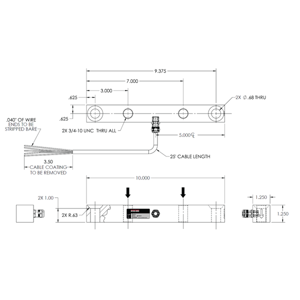 PL9110 Stainless Steel, Hermetically Sealed Load Cell