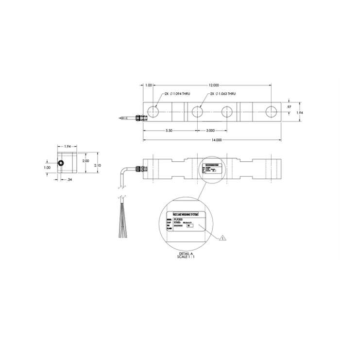 PL9200-25K Stainless Steel, Hermetically Sealed Load Cell