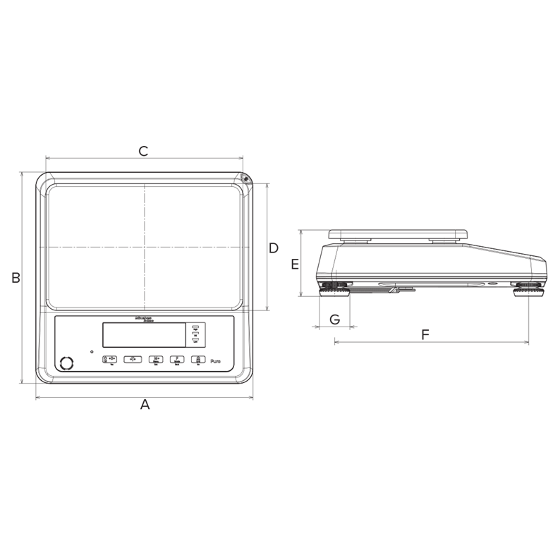 Minebea Intec PURO® LargeFlat Compact Single Display Scale