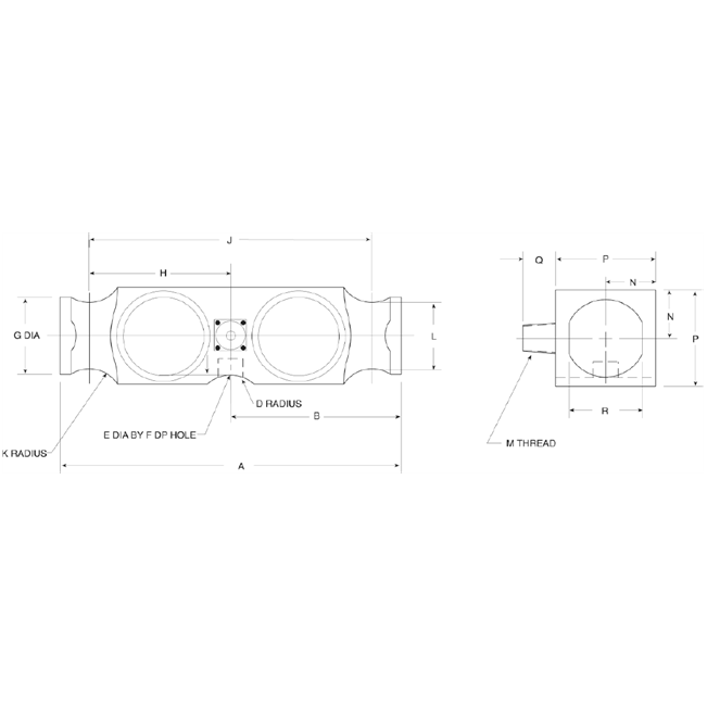 VPG Revere 5223 Double-Ended Alloy Steel Load Cell