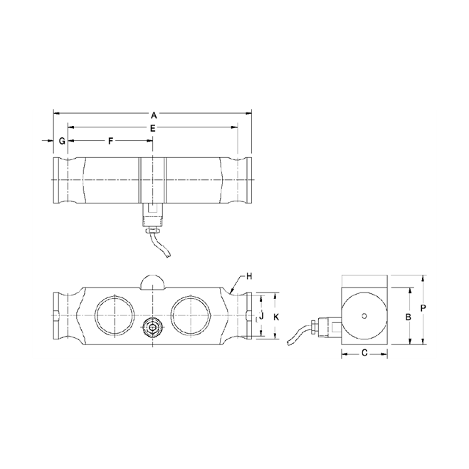 VPG Revere 9323 Stainless Steel Double-Ended Beam Load Cell