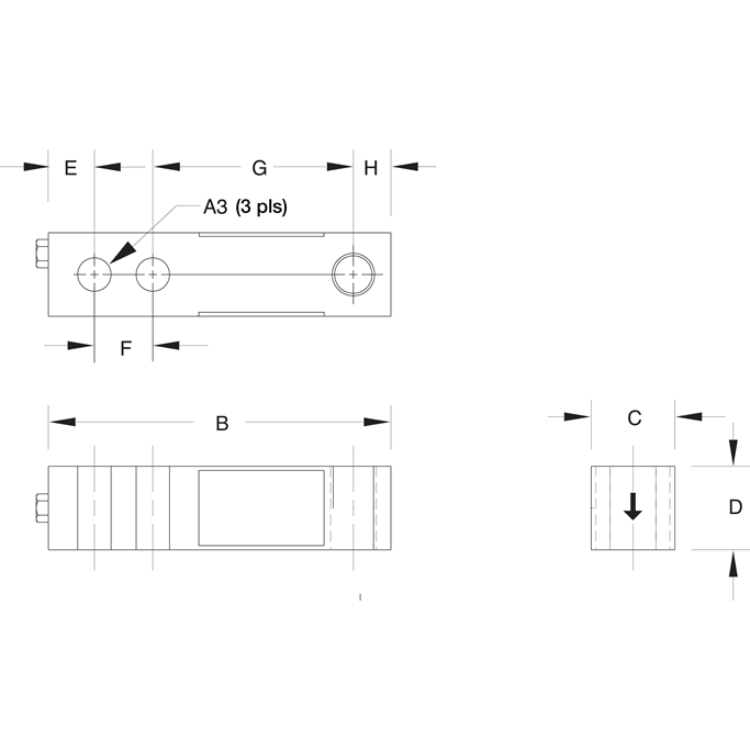 Rice Lake RL30002 Thru Hole, Alloy Steel, Single-Ended Beam Load Cell