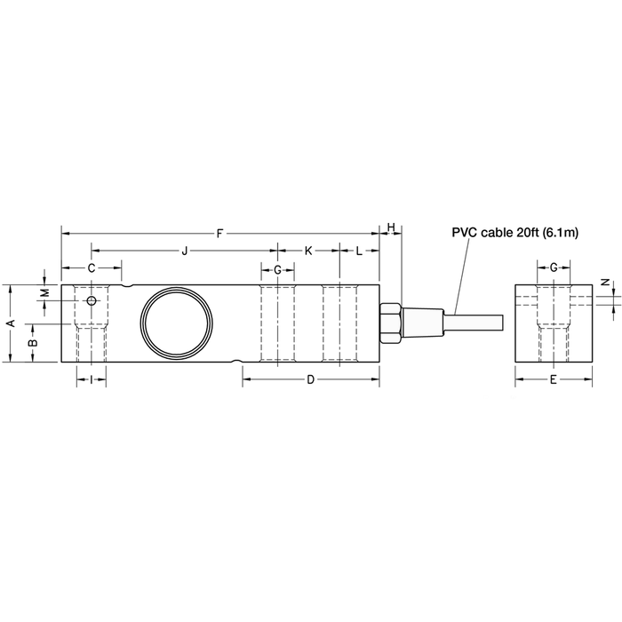 Rice Lake RL32018 Alloy Steel, Single-Ended Beam Load Cell