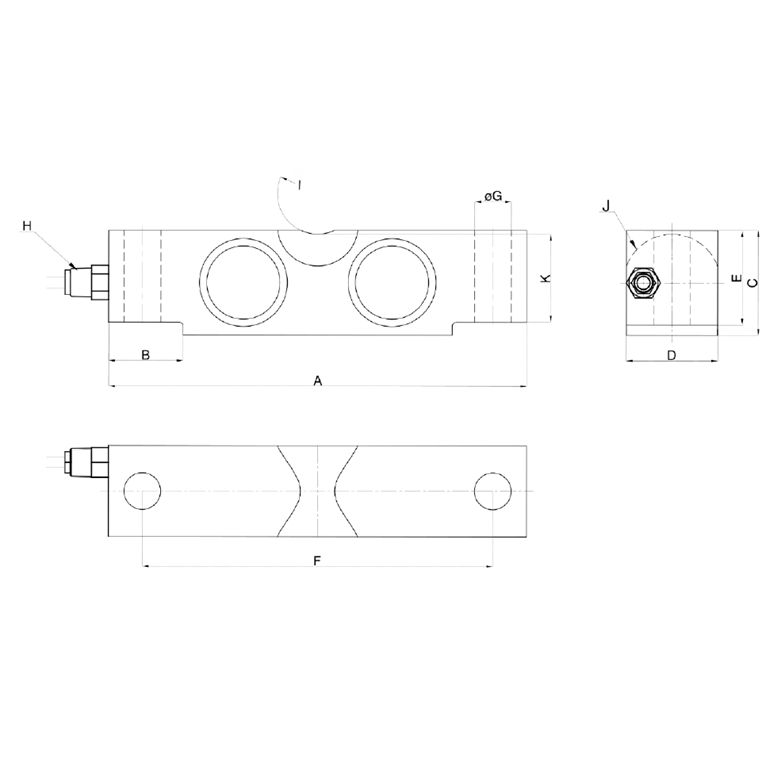 Rice Lake RL75058S-LP Stainless Steel Double-ended Beam Load Cell