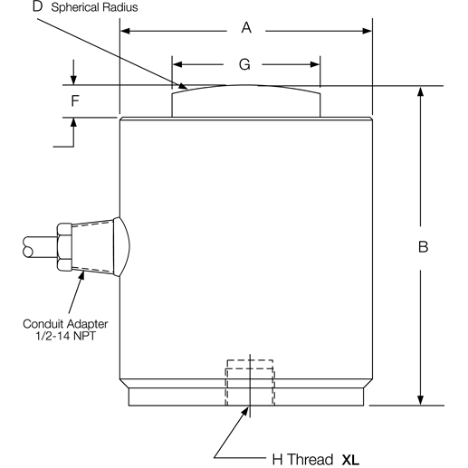 Rice Lake RLCSP1 Stainless Steel, Compression Canister Load Cell