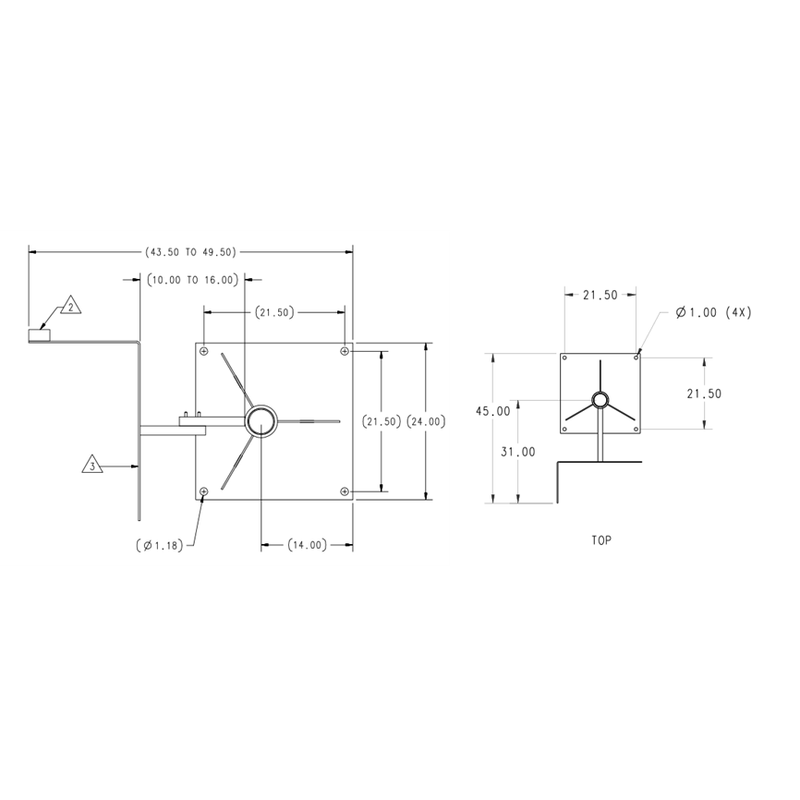 Kiosk Safety Swing-away Arm