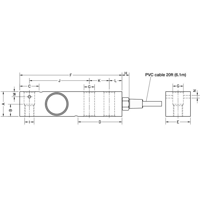 Rice Lake RL32018 Coated Alloy Steel, Single-Ended Beam Load Cell