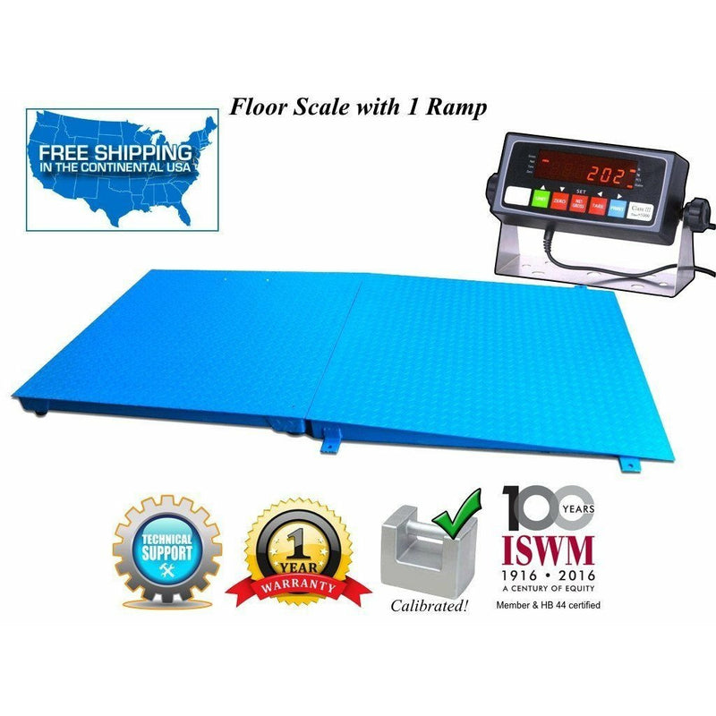 72" x 48" (6' x 4') Floor Scale with a Ramp l 5000 lbs x 1 lb - SellEton Scales 