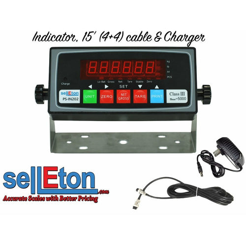 PS-IN202 LED or LCD Scale Indicator with 4+4 Cable package