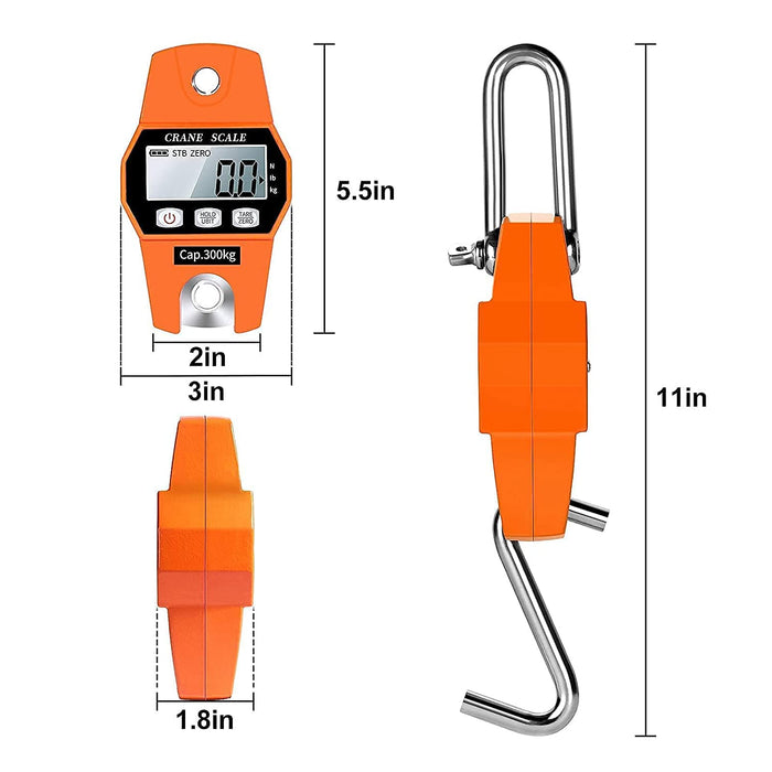 SellEton SL-931 Portable Industrial Hanging Scale 600lb x 0.2(lb) / 300kg x 0.1(kg)