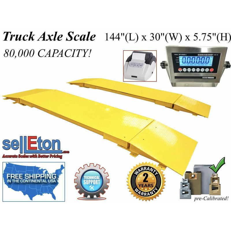 sellEton SL-923-12-80k 12' x 30" Heavy Duty Industrial 80Klbs. Semi Truck, Car, weighing Axle Scale
