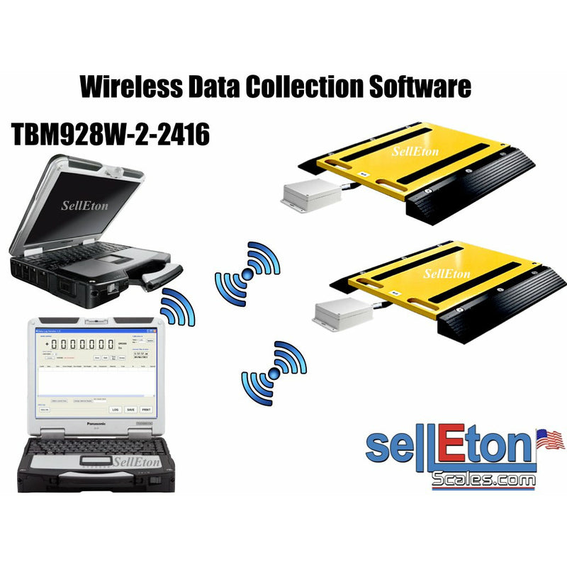 SellEton SL-928-1614  16" x 14" x 2" Two Portable Weigh Pads / Indicator & Printer / 20,000 lbs x 5 lb