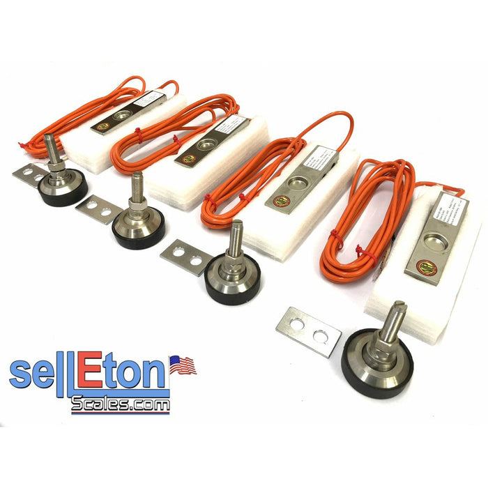 GX-1-4k lb NTEP Shear Beam Load Cell Sensors for Platform Floor Scale with Feet & Spacers - SellEton Scales 