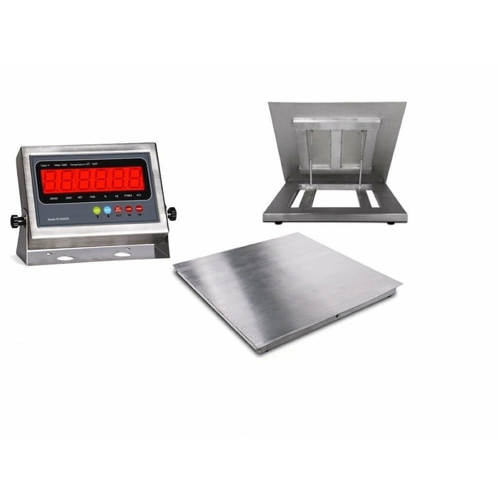 SellEton 5'x5' (60"x60") Stainless Steel Floor Scale & Indicator | Wash Down