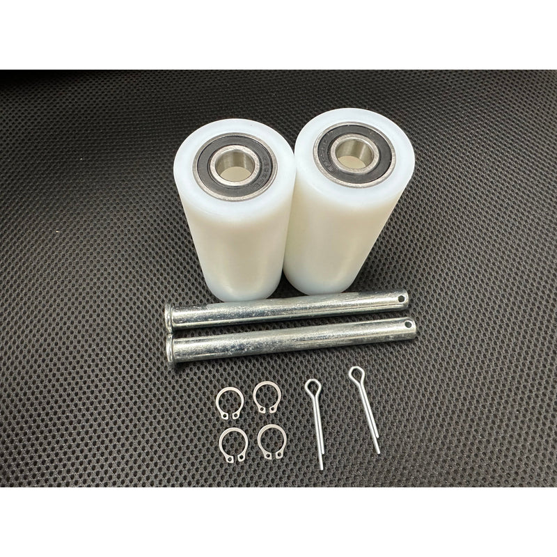 2” x 4” Nylon rollers with 2 pc bearing