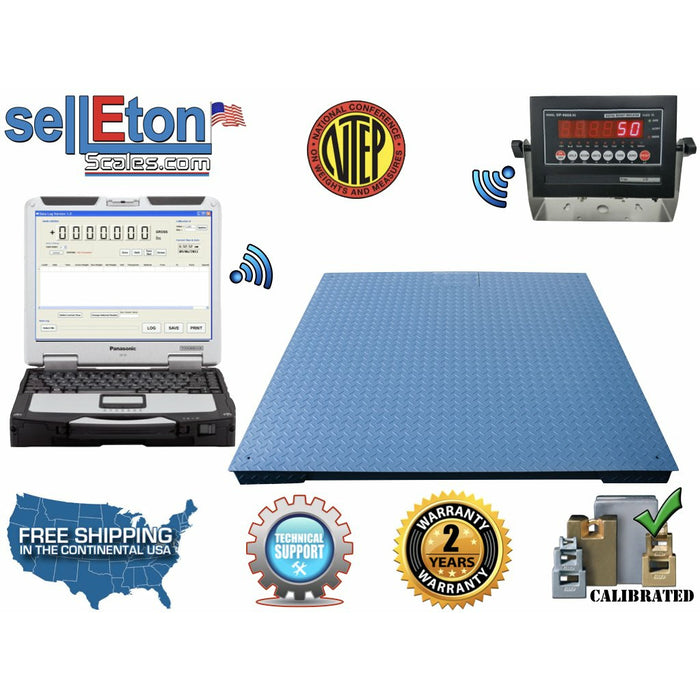 SellEton SL-800-4'x5' (48"x60") NTEP (Legal for Trade) Heavy Duty Floor Scale | Capacity of 1000 lbs, 2500 lbs, 5000 lbs, 10000 lbs & 20000 lbs | Industrial | Warehouse Scale