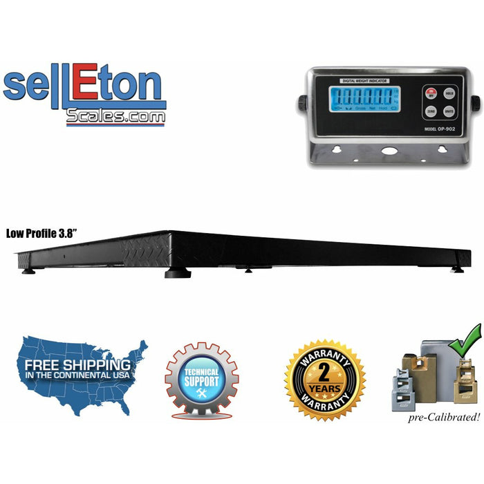 5' x 4' (60" x 48") Floor Scale /Pallet Scale with Metal Indicator 1000 lb x .2 lb - SellEton Scales 