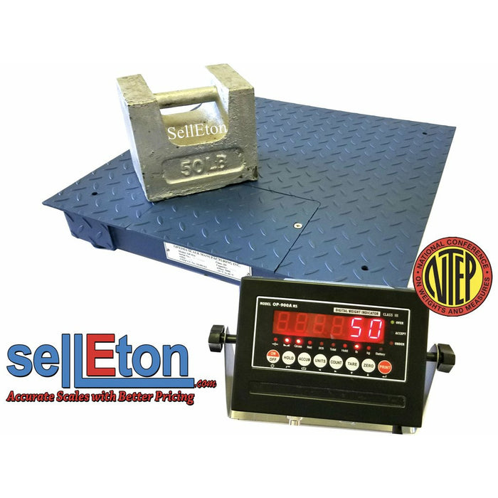 SellEton SL-800-2'x2' (24" x 24") NTEP Heavy Duty Floor Scale | Capacity of 1000 lbs, 2500 lbs, 5000 lbs, 10000 lbs & 20000 lbs | Industrial | Recycler