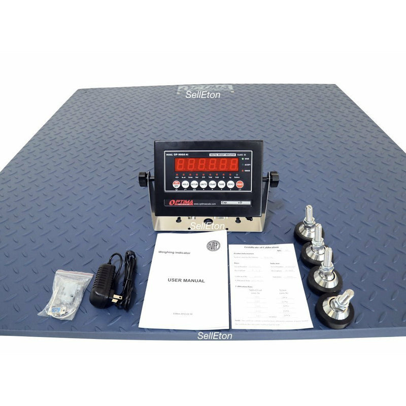 SellEton SL-700-7x7 Heavy Duty Industrial Floor scale 7’ x 7’ / 84” 10,000 lbs x 1 lb & LED display