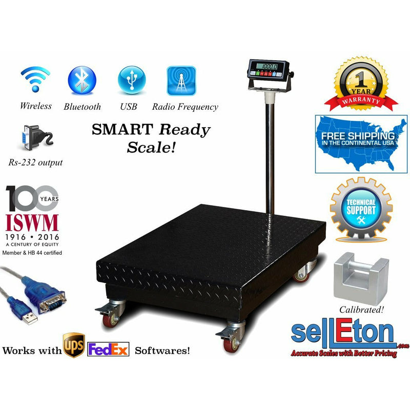 PS-B1000  22" x 32" Platform 1000lb/0.1lb Bench Shipping Scale with casters