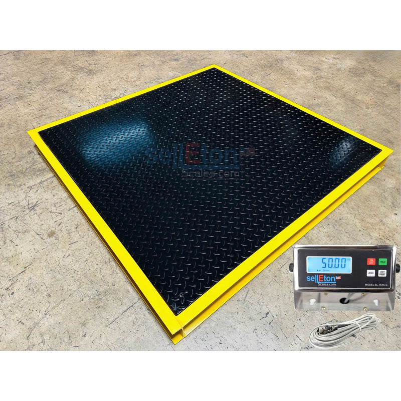 SellEton 72" x 72" ( 6' x 6' ) Floor Scale with Pit Frame, for above & in-ground use