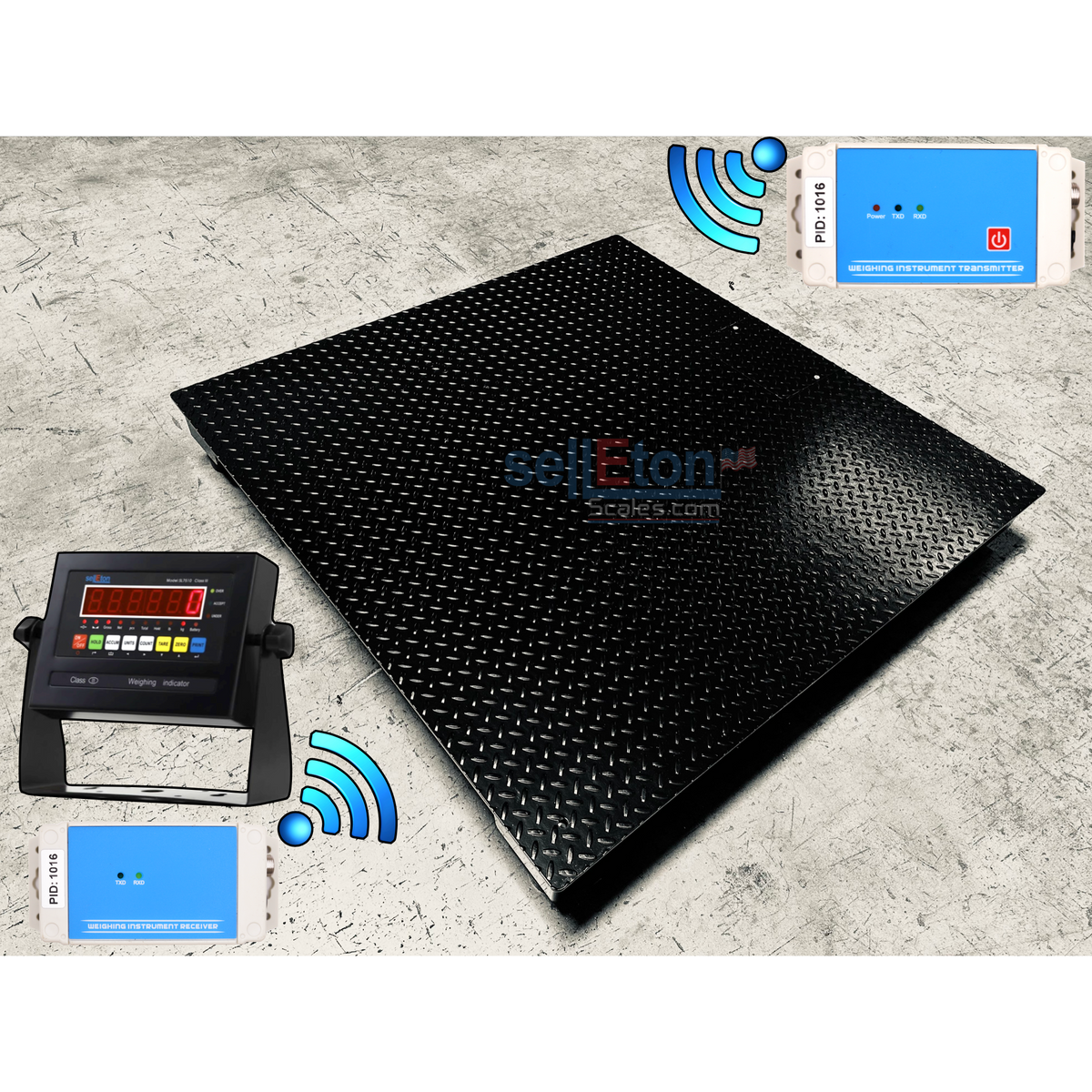 SellEton scales NTEP certified Industrial SL-800-W Wireless Floor scal ...