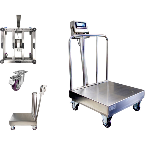 SL-915-SSBW NTEP Stainless Washdown Bench Scale with Wheels, Backrail & Software