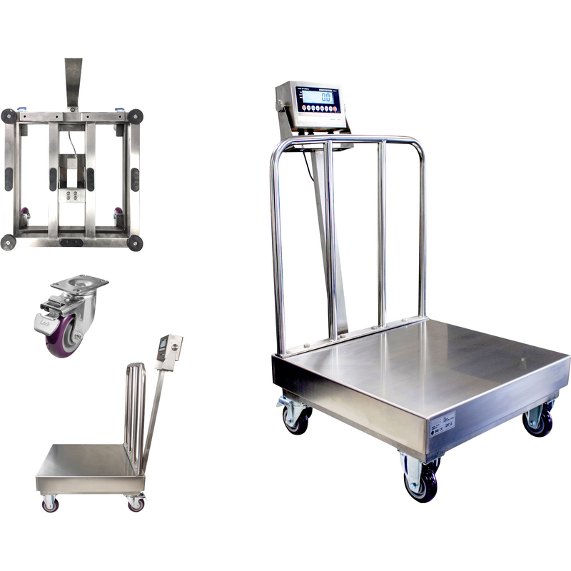 SL-915-SSBW NTEP Stainless Steel Wash-down Bench Scale with Wheels and Backrail + Software!