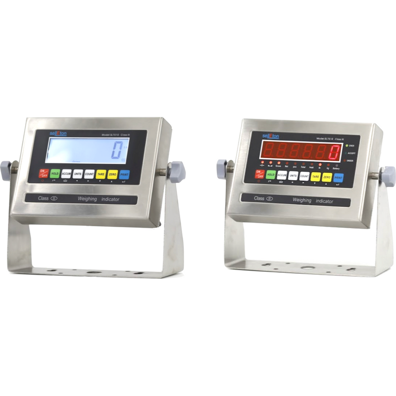 SellEton SL-7510-SS Stainless Steel Indicator with RS-232 port (Optional Battery, 4-20 MA or 0-5v Relay)